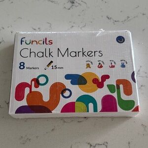 Funcils Chalk Markers - Bright Multicolor Set (8 Pack) new